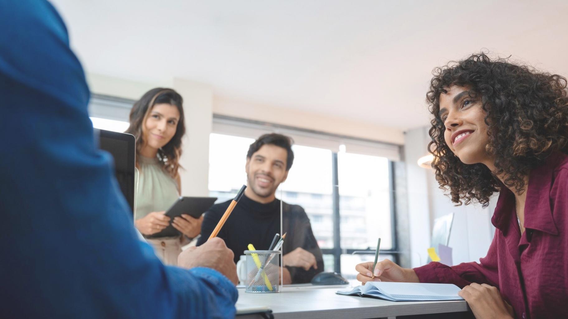 Teamarbeit an Finanzanalysen und Modellen